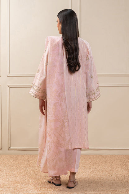 3 PIECE EMBROIDERED TWO TON SUIT (PRET)