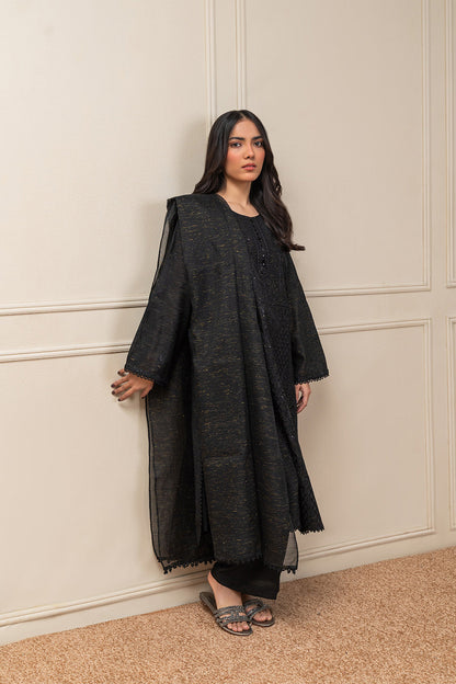 EMBROIDERED ZARI PAPER COTTON SHIRT (PRET)