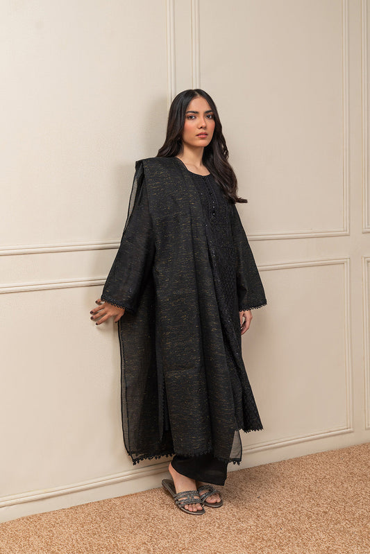 EMBROIDERED ZARI PAPER COTTON SHIRT (PRET)
