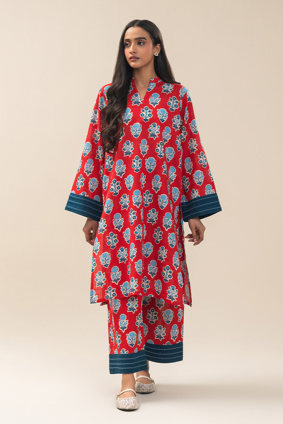 PRINTED DP KHADDAR SHIRT (PRET)