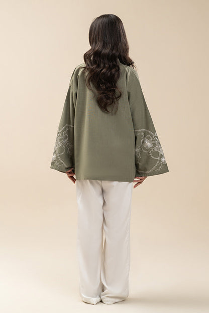 EMBROIDERED TWO WAY SLUB TOP (PRET)