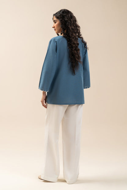 EMBROIDERED TWO WAY SLUB TOP (PRET)