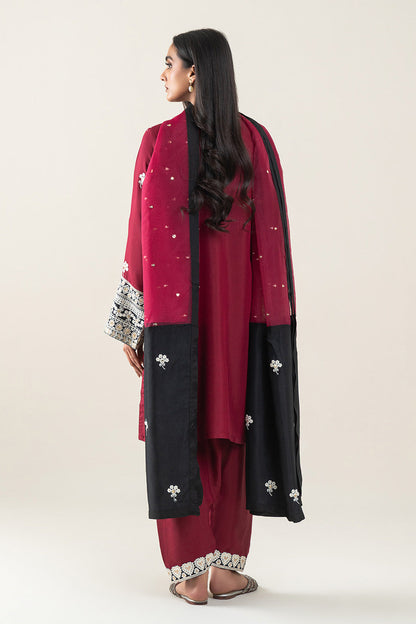 2 PIECE EMBROIDERED RAW SILK SUIT (LUXURY-PRET)