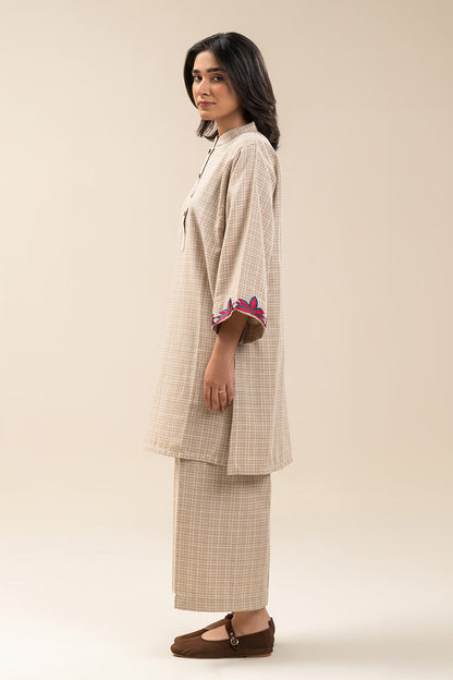2 PIECE EMBROIDERED DOBBY SUIT (PRET)