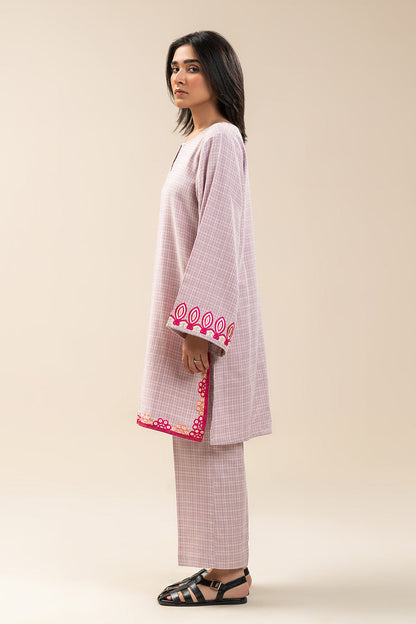 2 PIECE EMBROIDERED DOBBY SUIT (PRET)