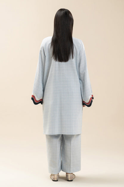 2 PIECE EMBROIDERED DOBBY SUIT (PRET)