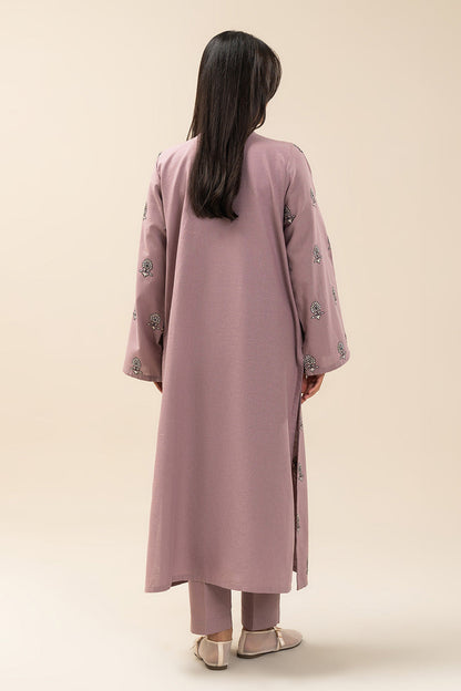 2 PIECE EMBROIDERED COTTON LINEN SUIT (PRET)
