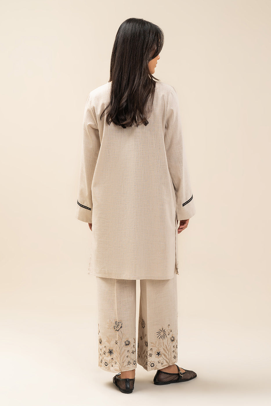 2 PIECE EMBROIDERED TWO WAY SLUB SUIT (PRET)