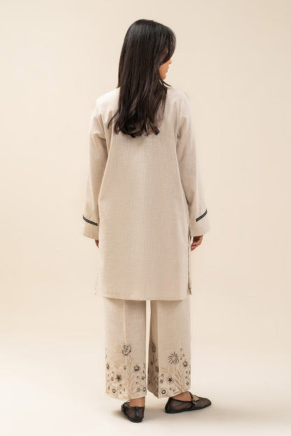2 PIECE EMBROIDERED TWO WAY SLUB SUIT (PRET)