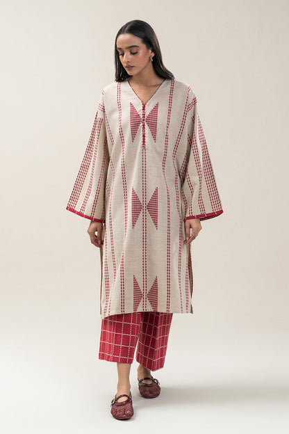BASIC KHADDAR JACQUARD SHIRT (PRET)
