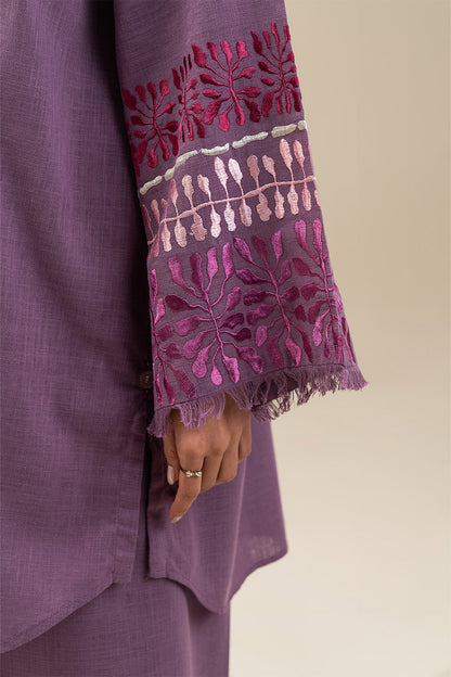 2 PIECE EMBROIDERED TWO WAY SLUB SUIT (PRET)