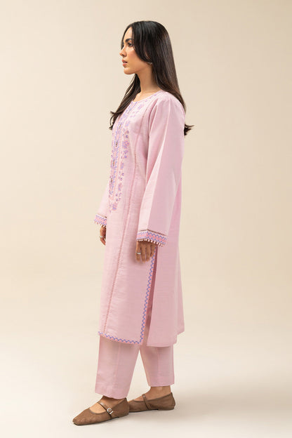 2 PIECE EMBROIDERED SLUB KHADDAR SUIT (PRET)