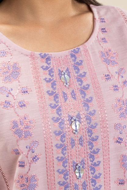 2 PIECE EMBROIDERED SLUB KHADDAR SUIT (PRET)