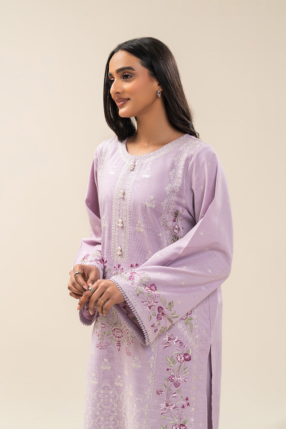 2 PIECE EMBROIDERED SLUB KHADDAR SUIT (PRET)