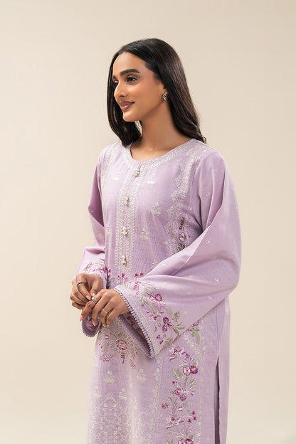 2 PIECE EMBROIDERED SLUB KHADDAR SUIT (PRET)