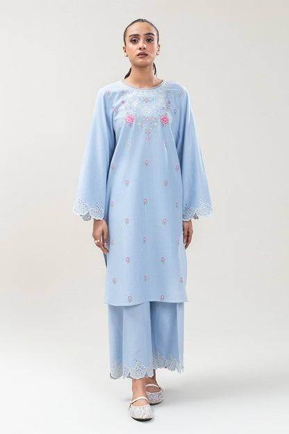2 PIECE EMBROIDERED SLUB KHADDAR SUIT (PRET)