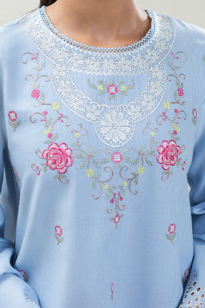 2 PIECE EMBROIDERED SLUB KHADDAR SUIT (PRET)