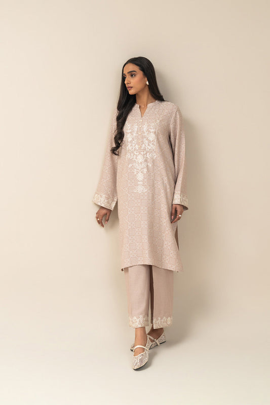 EMBROIDERED YARN DYED SELF JACQUARD SHIRT (PRET)