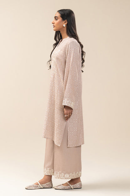 EMBROIDERED YARN DYED SELF JACQUARD SHIRT (PRET)