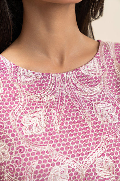 2 PIECE EMBROIDERED YARN DYED SELF JACQUARD SUIT (PRET)