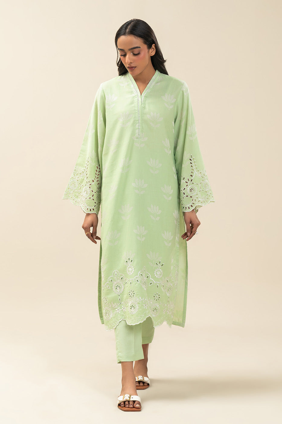 EMBROIDERED SELF JACQUARD SHIRT (PRET)