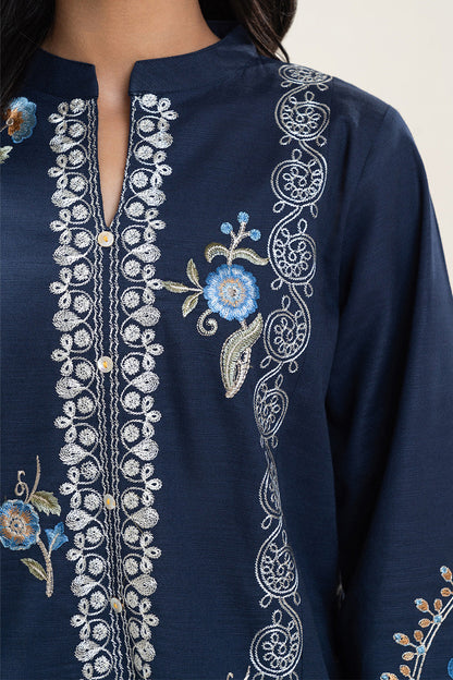 2 PIECE EMBROIDERED SLUB KHADDAR SUIT (PRET)