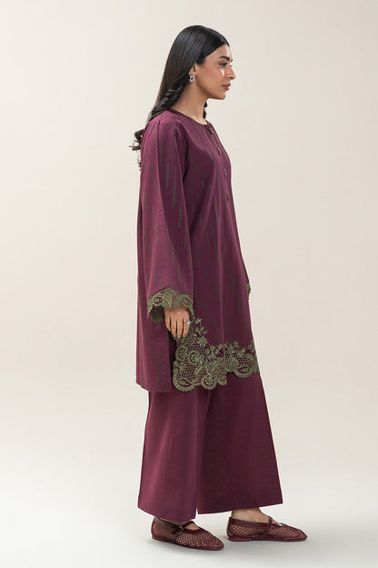 EMBROIDERED KHADDAR JACQUARD SHIRT (PRET)
