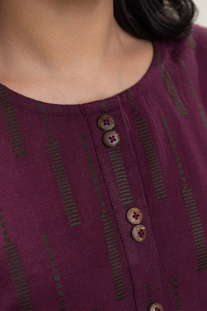 EMBROIDERED KHADDAR JACQUARD SHIRT (PRET)