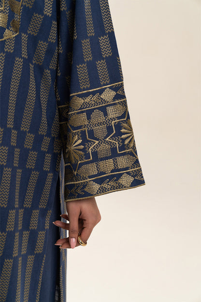 2 PIECE EMBROIDERED KHADDAR JACQUARD SUIT (PRET)