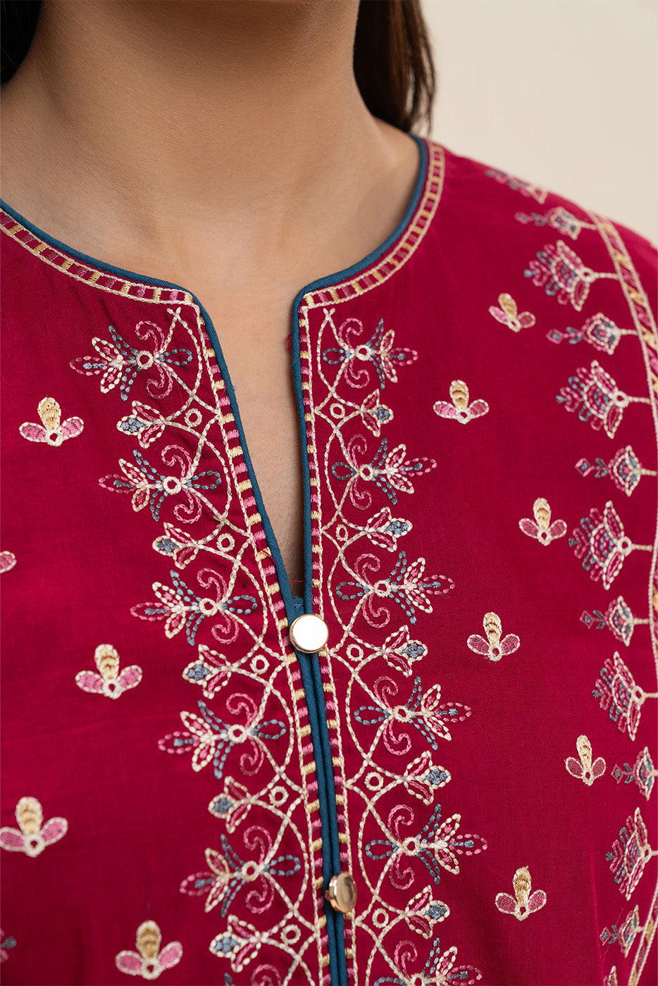 2 PIECE EMBROIDERED KARANDI SUIT (PRET)