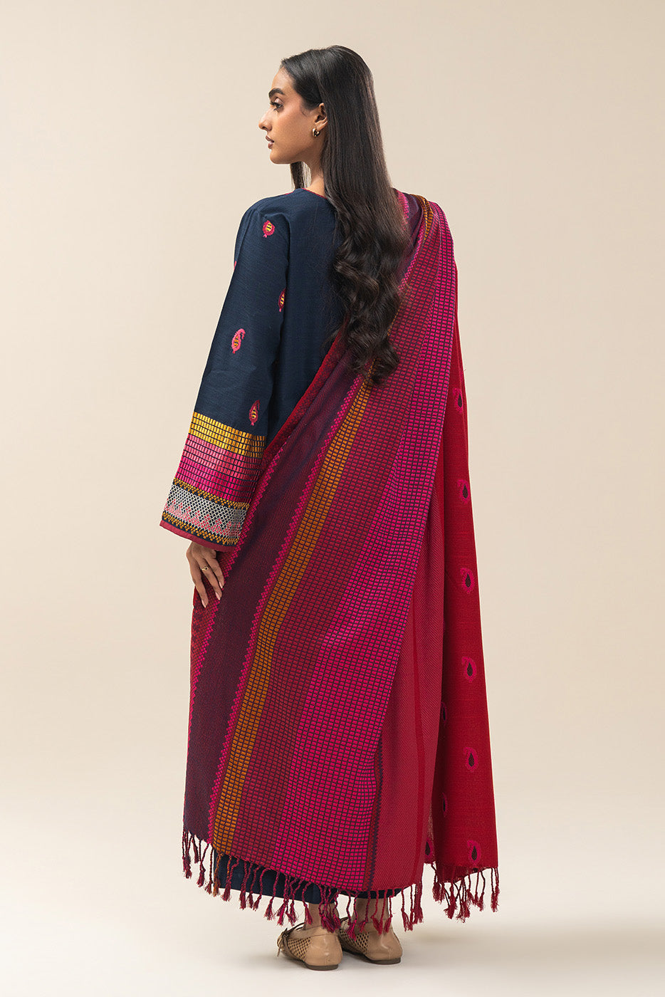 2 PIECE EMBROIDERED SLUB KHADDAR SUIT (PRET)