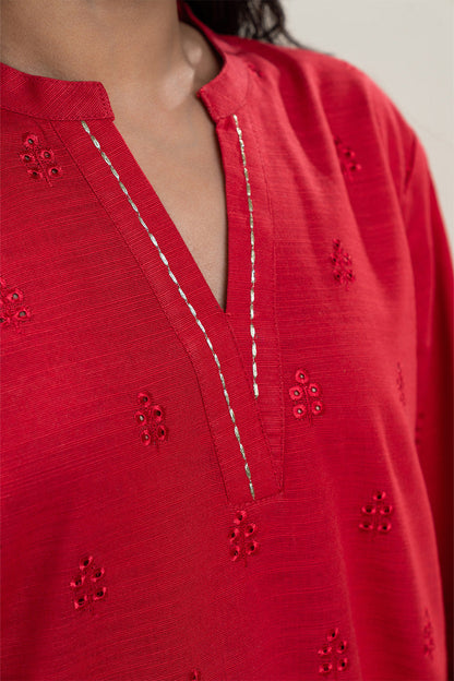 2 PIECE EMBROIDERED KHADDAR SUIT (PRET)