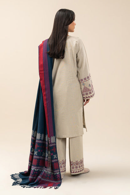 2 PIECE EMBROIDERED SLUB KHADDAR SUIT (PRET)