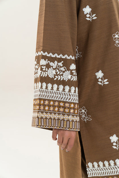 2 PIECE EMBROIDERED SLUB KHADDAR SUIT (PRET)