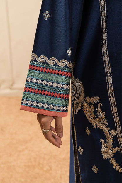 3 PIECE EMBROIDERED TWO TONE SUIT (PRET)