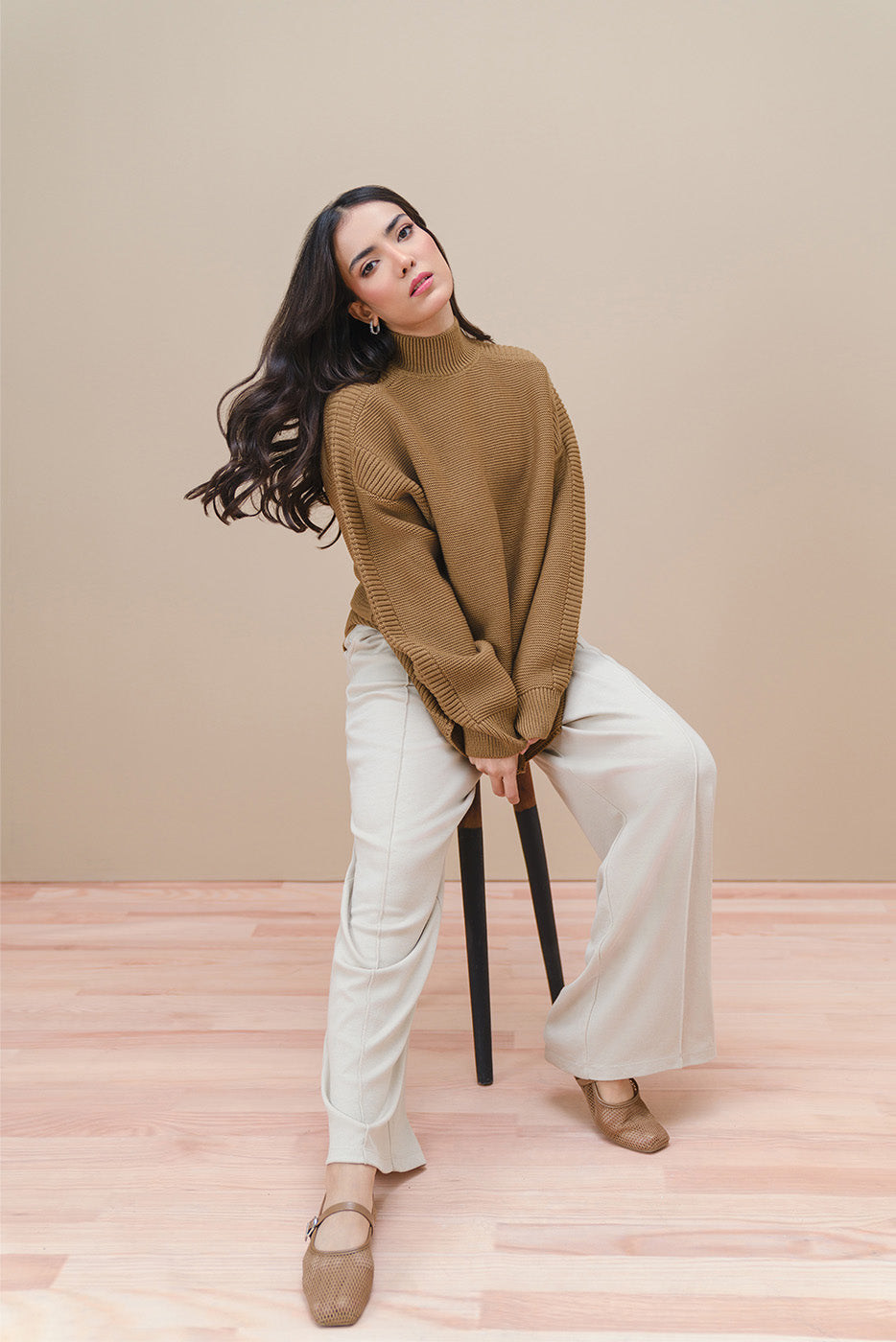 MOCK NECK PULLOVER