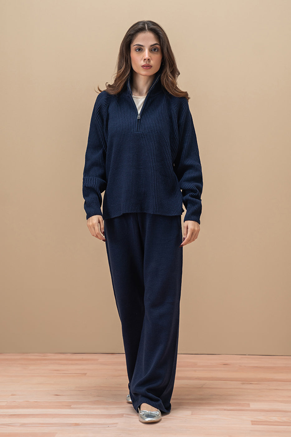 RIBBED-KNIT PULLOVER