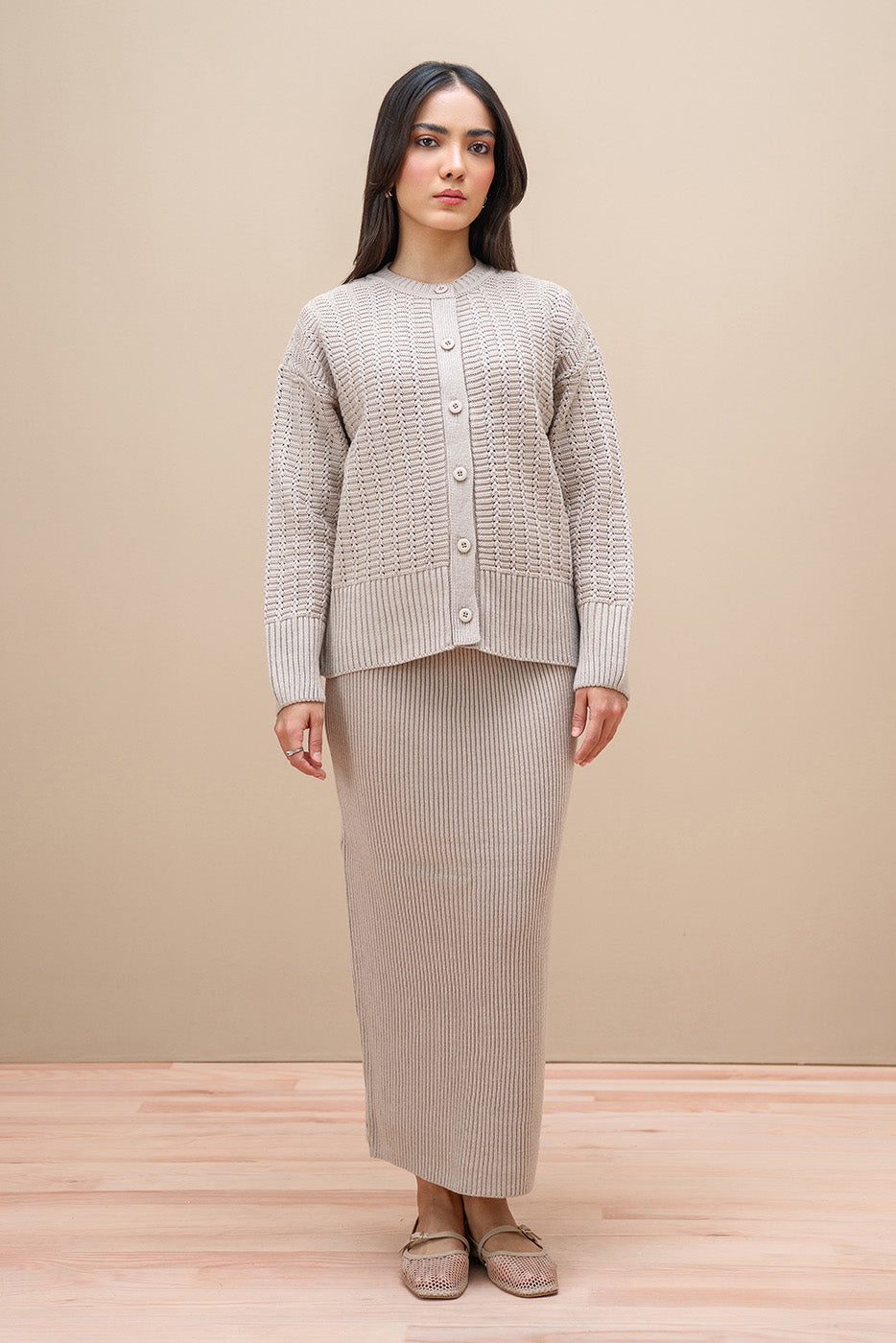 RIBBED-KNIT SKIRT