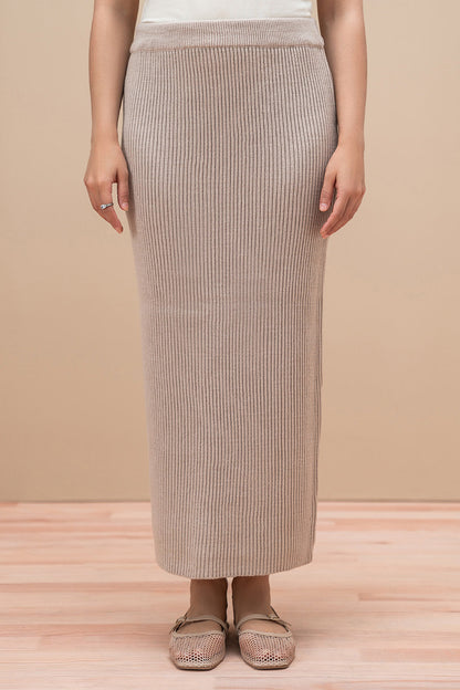 RIBBED-KNIT SKIRT