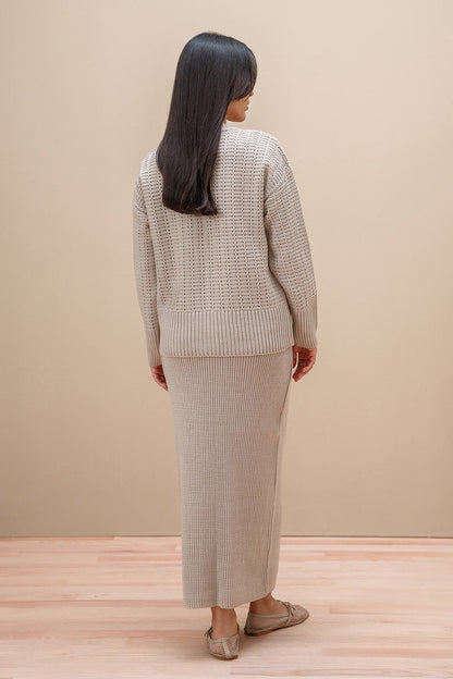 RIBBED-KNIT SKIRT