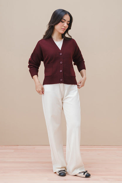 V-NECK CROPPED CARDIGAN