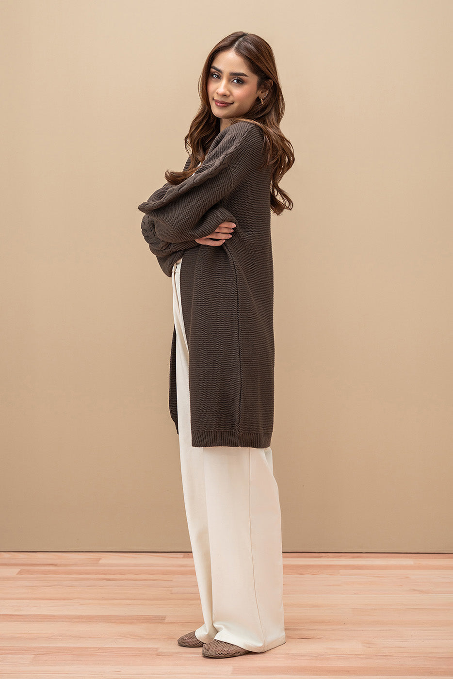 CABLE-KNIT CARDIGAN