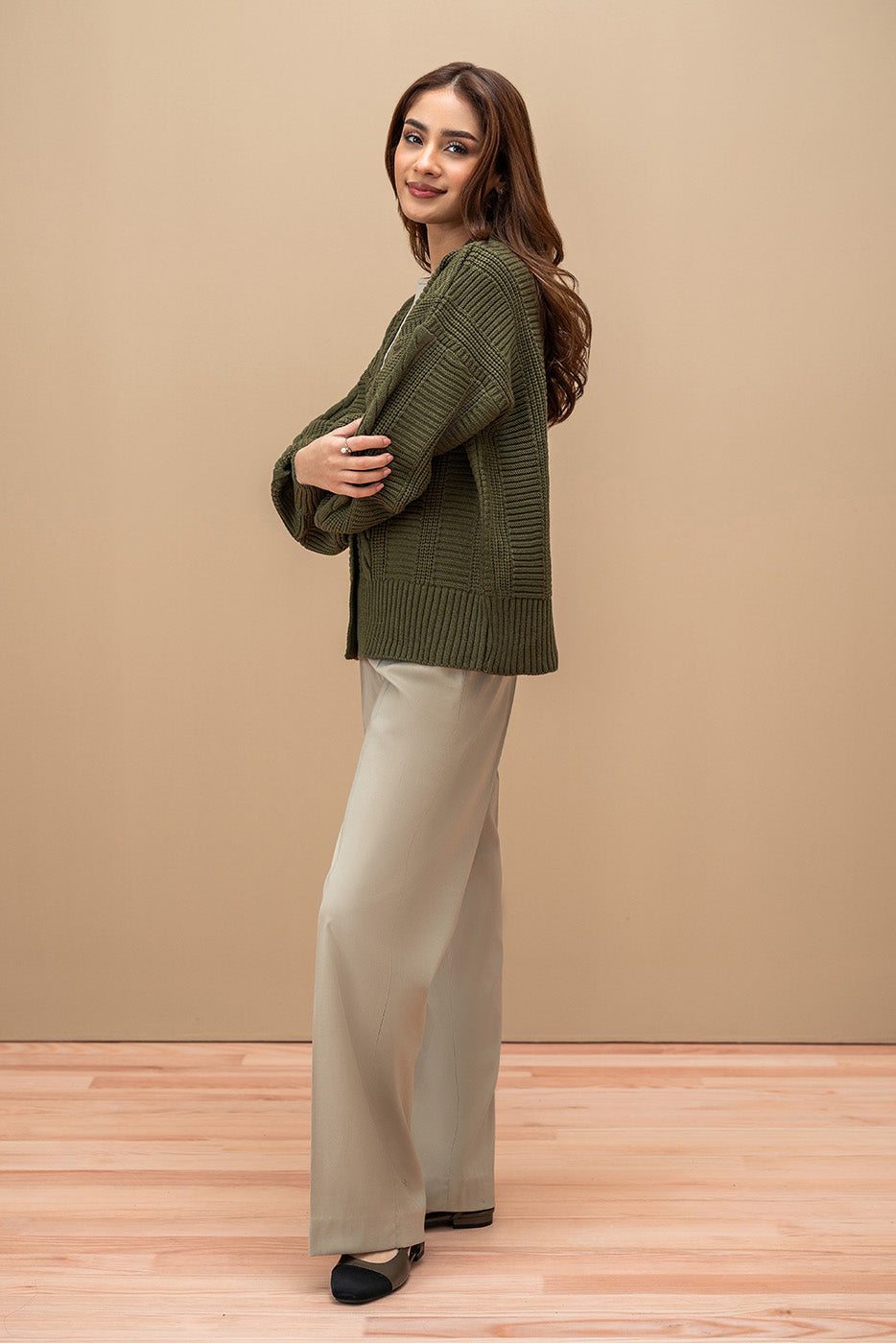 CABLE-KNIT CARDIGAN