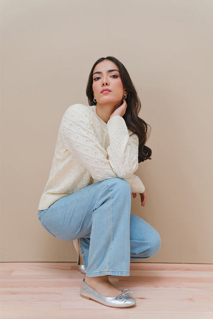 CREW NECK SLIM FIT CARDIGAN
