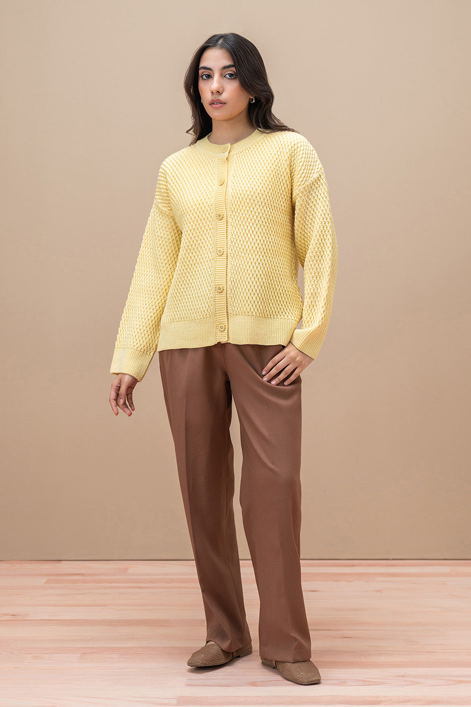 CREW NECK CARDIGAN