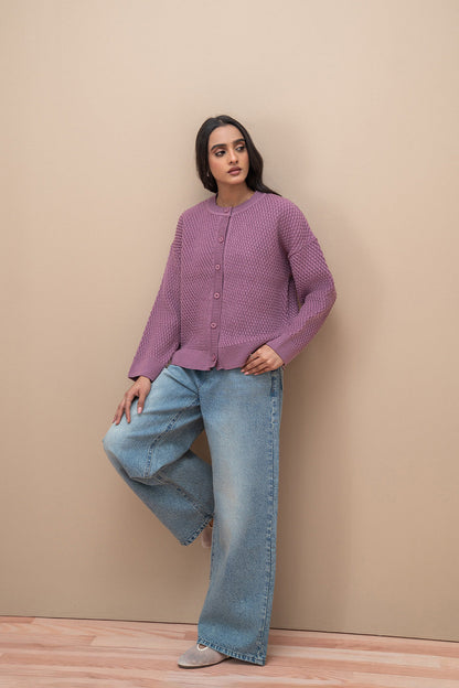 CREW NECK CARDIGAN