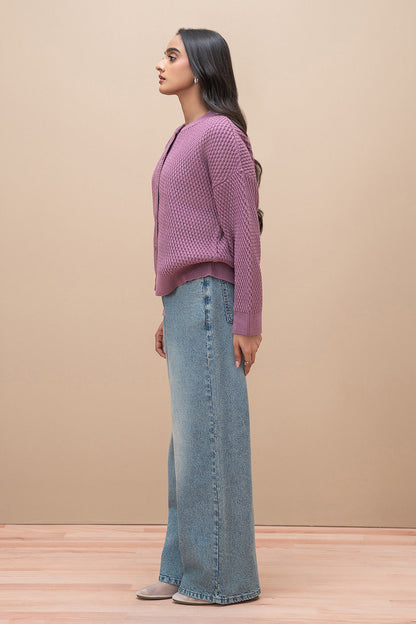 CREW NECK CARDIGAN
