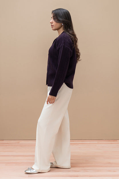 REGULAR FIT CREW NECK CARDIGAN