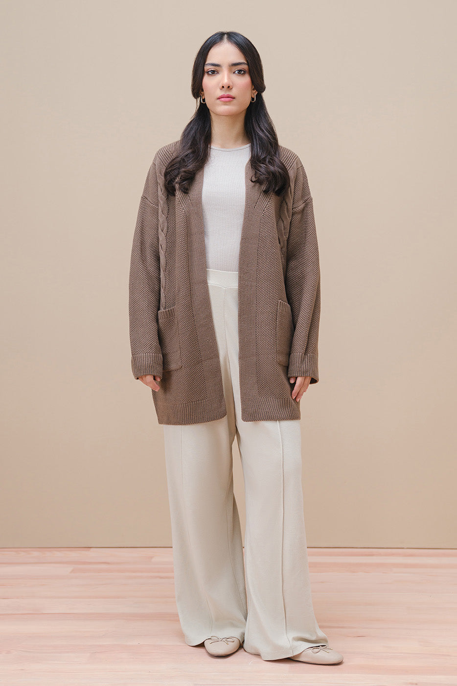 CABLE-KNIT SHRUG