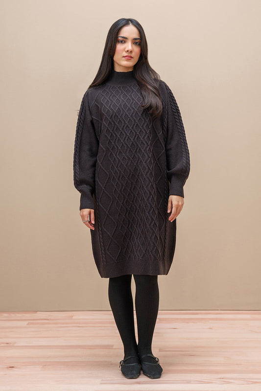 MOCK NECK BALLOON SLEEVE DRESS